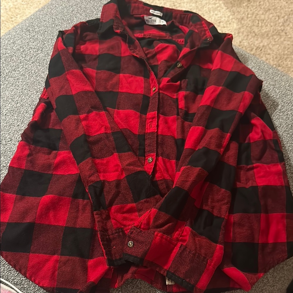 Old Navy Red and Black Plaid Shirt